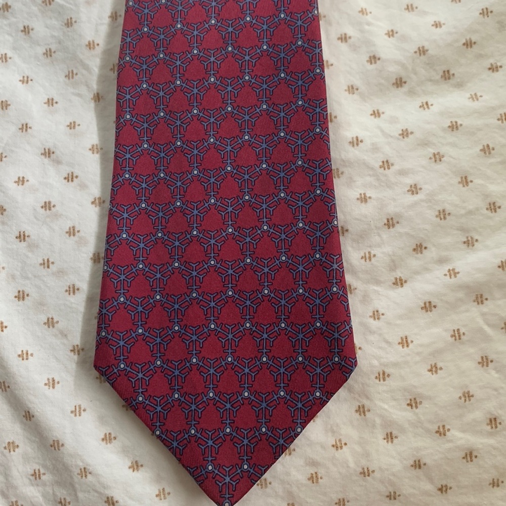 Hermes silk neck tie.